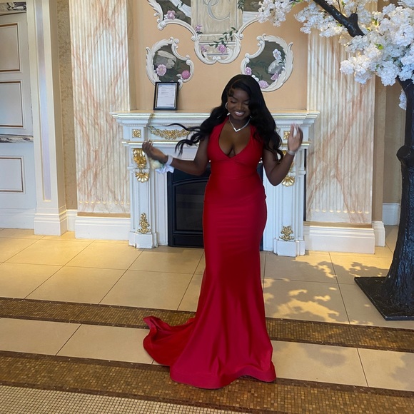 Jessica Angel Halter Long Formal Gown 378 - Picture 2 of 5